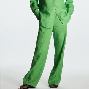 COS Sz 4 Green Linen Relaxed Casual Vacation Pants